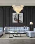 Aluxo Tribeca Sofa Range in Pearl Boucle Fabric