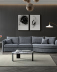 Aluxo Rubin Corner Chaise in Charcoal Boucle