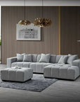 Aluxo Leonard Right Hand Corner Group in Cloudy Grey Boucle