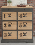 Vintage Industrial 6-Drawer Chest