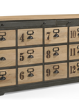 Vintage Industrial 15-Drawer Sideboard
