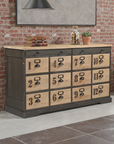 Vintage Industrial 12-Drawer Chest