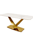 Valeo Gold 1.8 Dining Table with Polar White Sintered Stone Top