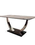 Venus 1.6 Chrome Dining Table with Black Sintered Stone Top