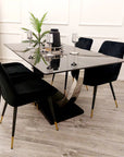 Venus 1.6 Chrome Dining Table with Black Sintered Stone Top