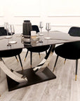 Venus 1.6 Chrome Dining Table with Black Sintered Stone Top