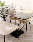 Venus 1.6 Chrome Dining Table with Black Sintered Stone Top