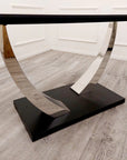 Venus 1.6 Chrome Dining Table with Black Sintered Stone Top