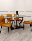 Venus 1.6 Chrome Dining Table with Black Sintered Stone Top