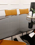 Venus 1.6 Chrome Dining Table with Black Sintered Stone Top