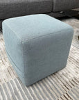 Fellini Home Footstool - Cube Blue Woven Fabric - Fellini Home Ltd