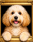 Fellini Home Blond Cockapoo Black and Gold Frame