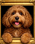 Fellini Home Brown Cockapoo Black and Gold Frame