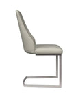 Set Of 2 Torelli Milano Light Grey Leather Dining Chair