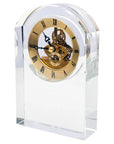 Fellini Home Animated Crystal Oval Glass Mantle Clock