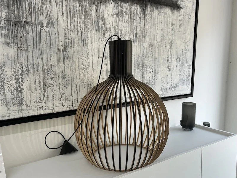 Secto Design Octo 4240 Suspension Light Lamp Natural Birch / Black - Ex Display
