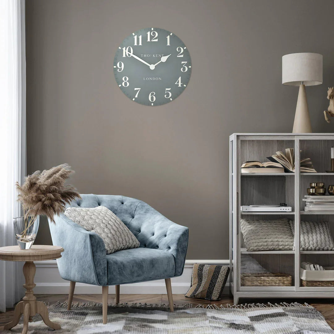 Art Marketing 20" Arabic Wall Clock Flax Blue