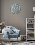 Art Marketing 20" Arabic Wall Clock Flax Blue