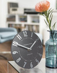Art Marketing 5"Mulberry Mantel Clock Graphite Silver