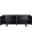 Richmond Interiors Hunter Black Oak and Gold 4 Door Extra Large Sideboard 7481