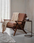 Atherton Wooden Upholstered Leather Armchair