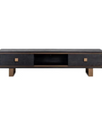 Richmond Interiors Hunter Black Oak and Gold 2 Drawer TV Unit