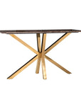 Richmond Interiors Conrad Console Table with Faux Marble and Gold Stainless Steel