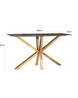 Richmond Interiors Conrad Console Table with Faux Marble and Gold Stainless Steel