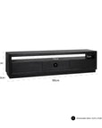 Richmond Interiors Oakura 3 Drawers Black TV Unit