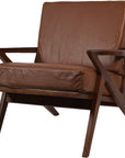 Atherton Wooden Upholstered Leather Armchair