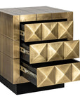 Richmond Interiors Cabinet Collada 3-Drawers In Brushed Gold