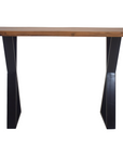 Live Edge Console Table Natural Finish (X-Leg)