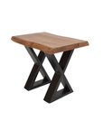 Live Edge Side Table Natural Finish (X-Leg)