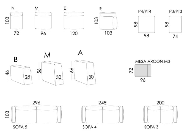 Fama Klee Leather Modular Sofa
