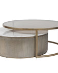 Belvedere Aged Gold Set of 2 Nesting Coffee Tables