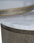 Belvedere Aged Gold Set of 2 Nesting Side Tables