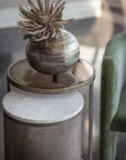 Belvedere Aged Gold Set of 2 Nesting Side Tables
