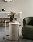 Belvedere Aged Gold Set of 2 Nesting Side Tables