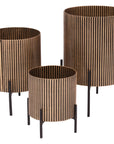 Belvedere Aged Gold Set of 3 Table Planters
