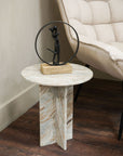 Libra Cavallo Fantasy Brown Marble Side Table