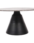 Clifton II Charcoal Black and Dark Travertine Coffee Table Large 75cm