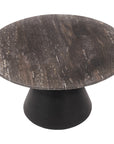 Clifton II Charcoal Black and Dark Travertine Coffee Table Large 75cm