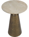 Clifton II Light Travertine Side Table 40cm