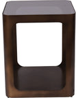 Thorpe Square Metal and Glass Side Table