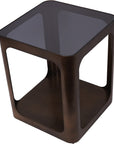 Thorpe Square Metal and Glass Side Table
