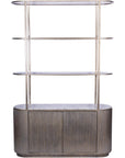 Belvedere Aged Gold Shelving Unit With Storage