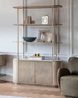 Belvedere Aged Gold Shelving Unit With Storage