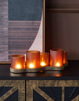 Belvedere Aged Gold 5 Light Candle Holder