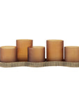 Belvedere Aged Gold 5 Light Candle Holder