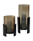Belvedere Black Ribbed Hurricane Small